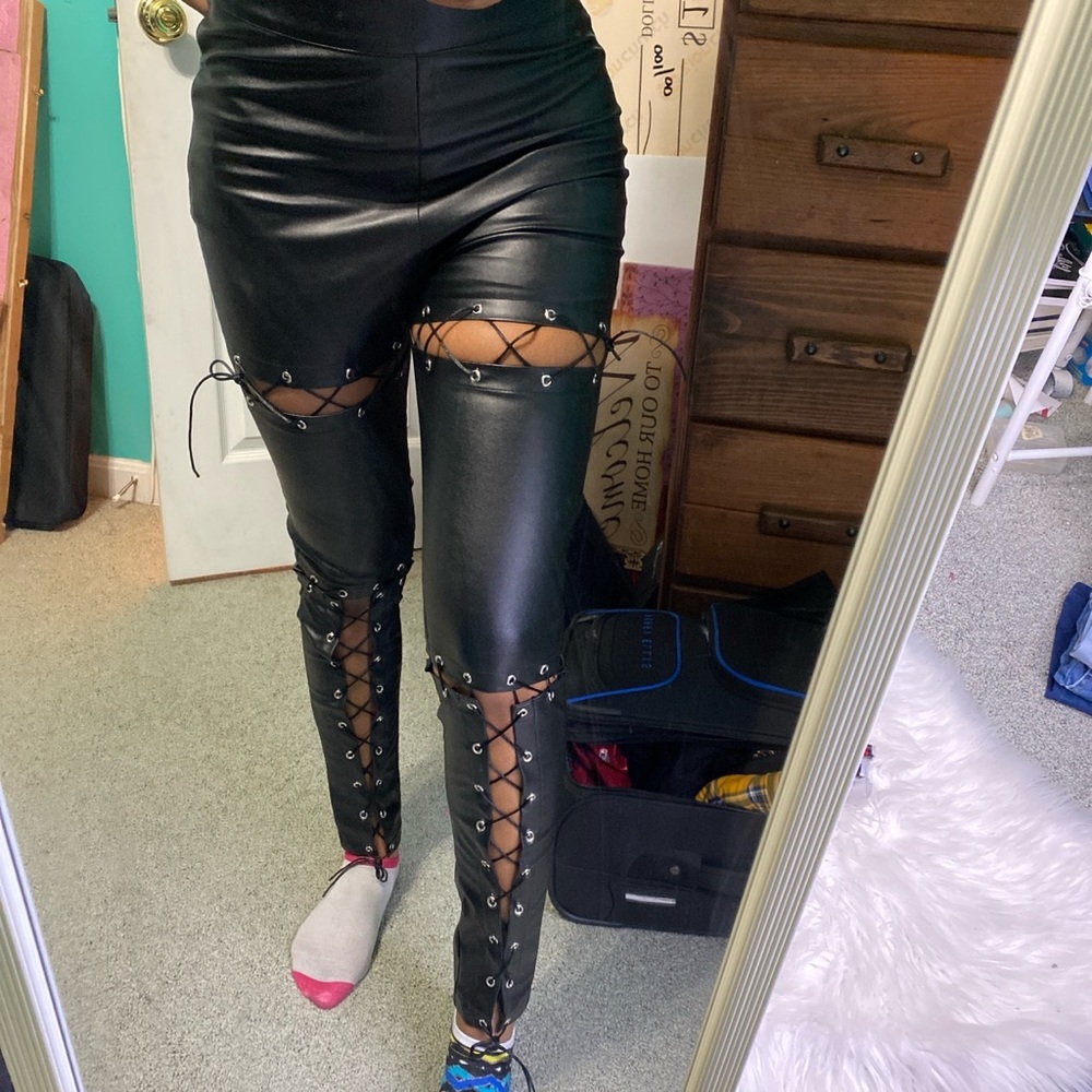 Faux Leather Trouser